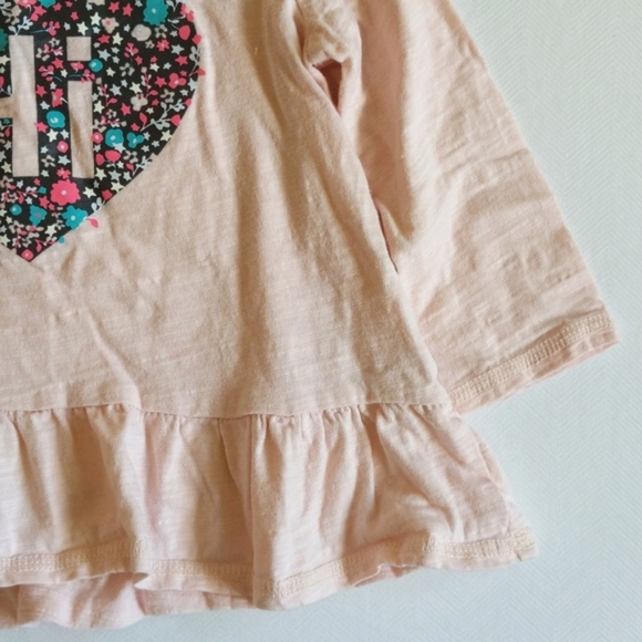 oshkosh b'gosh heart graphic long sleeve hoodie peplum top 12-18 months baby - Picture 5 of 7